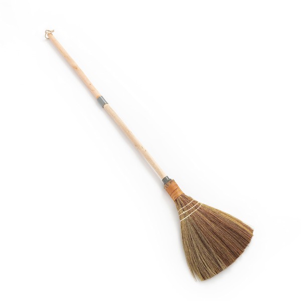 BMart Home Vietnamese Broom Long Handle, Indoor and Outdoor Broom to Sweep & Clean Floors, Sturdy Wooden Handle for Strength & Durability, Decoration Idea, Wedding Broom - 9.84'' Width, 46.7" Length
