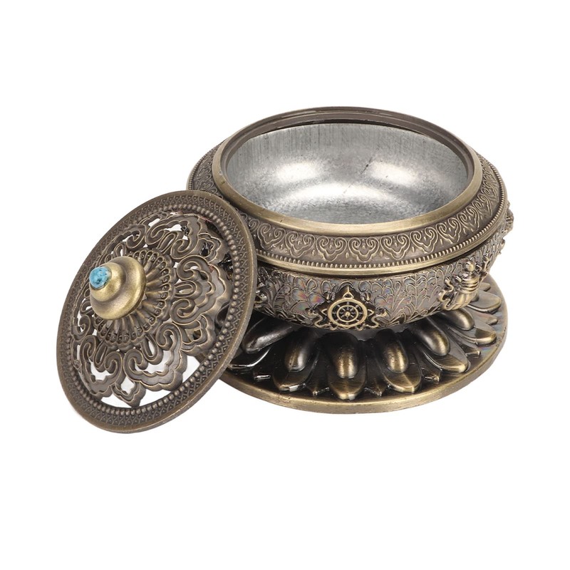 MUNEFE Antique Metal Incense Burner Holder, Exquisite Aromatherapy Decoration, Incense