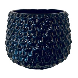 Bloomingville Stoneware Flower Pot Pinecone, Planter Cache Pot, Size M (5,25''), Black