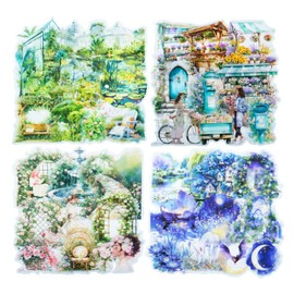 AuriicLeaf Green Garden PET Sticker Set, 100PCS Nature Aesthetic Stickers for Journaling, Scrapbooking, DIY Crafts and Art Supplies