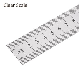 Kozelo 2pcs Stainless Steel Ruler - [100cm/40 Inch x 1/25 Inch x 1-1/7 Inch] Double Reading Straight Edge Measuring Tools for Architectural Design Use | Silver Tone