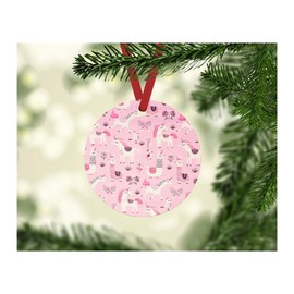 Unbranded LLAMA UNICORN BUTTERFLY CUSTOM 3.5" ROUND METAL HANGING ORNAMENT GIFT TAG