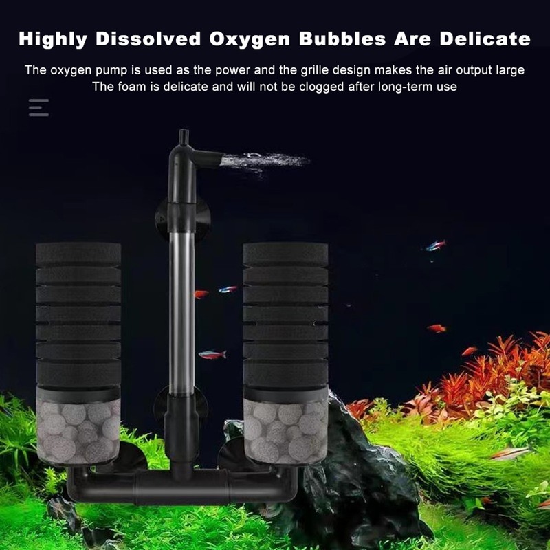 Fish Tank Pneumatic Filter Small Aquarium Mini Suction Toilet Grass