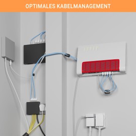 Vicera Wall Mount for AVM FritzBox Router, Made of Sturdy Steel with Cable Management - Compatible with 7590, 7590 AX, 6660 Cable, 7530, 5530, 8850, 6850, 6660, 6890, 7490
