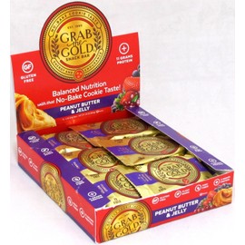 Grab The Gold Energy Snack Bars - Peanut Butter and Jelly - Protein 12 Count Box