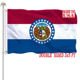 Missouri State Flag 3x5 Double Sided Missouri MO Flags Heavy Duty 100% Polyester with 2 Brass Grommets for Outdoor Indoor Wall