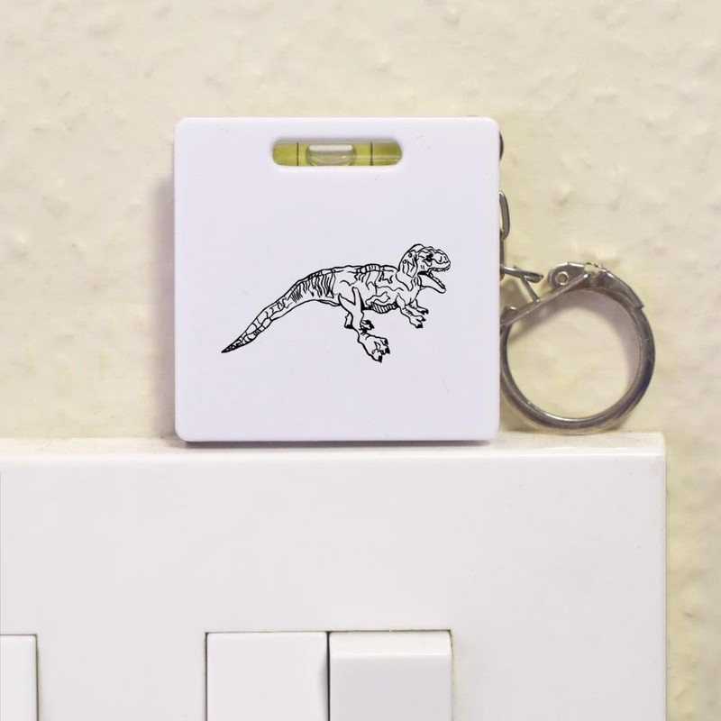 Azeeda 'Roaring Dinosaur' Keyring Tape Measure/Spirit Level Tool (KM00013825)