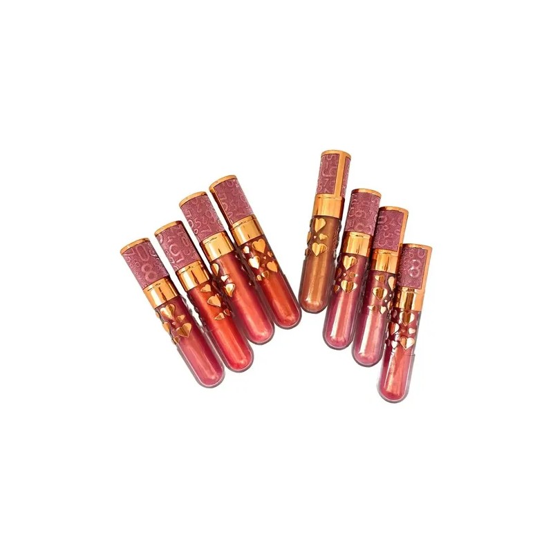 Caja De 24 Gloss Labios Brillantes Con Color Hidratantes