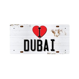 McMug - I Love Dubai - Metal Sign, Decorative Sign, 200mm x 100mm