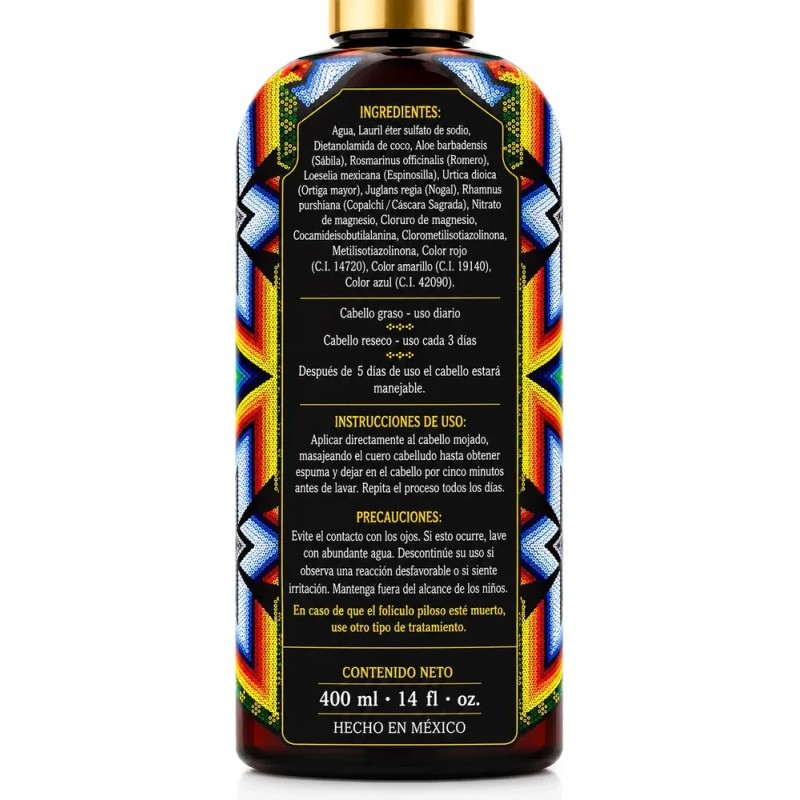 Shampoo Huichol ANTICAIDA en botella de 400mL de 400g por