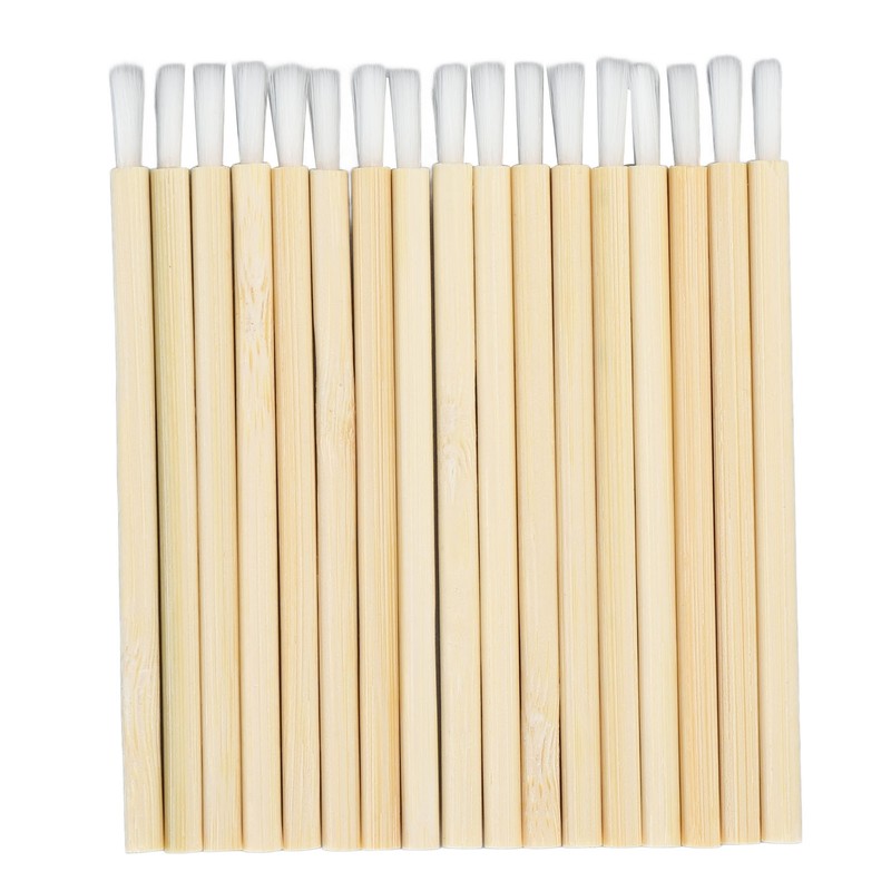 100pcs Disposable Lip Brush Nylon Fiber Bamboo Handle Lipstick Brush