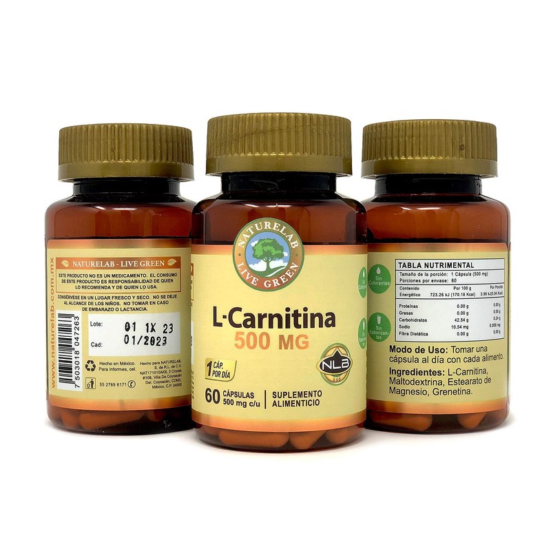 Naturelab L-Carnitina - 60 Cápsulas de 500 mg c/u