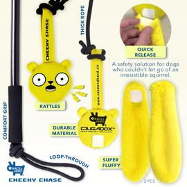Race&Herd Cheeky Chase - Flirt Pole for Dogs Heavy Duty, Squirrel Dog Toy, Dog Flirt Pole Toy | Dog Flirt Pole for Large Dogs, Flirt Pole Puppy, Lure for Dogs, Dog Stick Toy