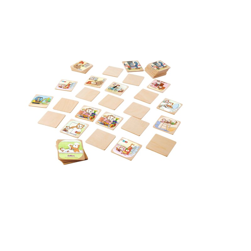 Eichhorn 109245680 Bobo Siebenschläfer Picture Memo Game, 40 Wooden Stones
