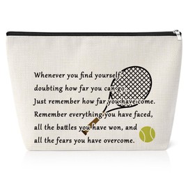 Tennis Gift for Women Tennis Makeup Bag Tennis Lovers Gift Inspirational Gifts for Tennis Player Birthday Gift for Women Graduation Gift for Tennis Girl Tennis Themed Gift Tennis Fan Gift
