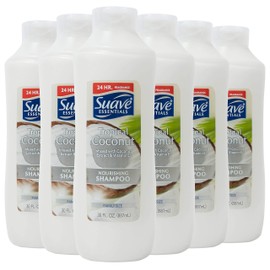 Suave Essentials Nourishing Shampoo for Dry Hair Tropical Coconut with Coconut Extract and Vitamin E for Hair 30 oz, Pack of 6
