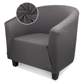 Treaful Barrel Chair Covers Slipcover, 1 Piece High Stretch Club Chair Slipcover with Arms, Chair Slipcover Soft Armchair Sofa Cover Round Removable Couch Furniture Protector for Living Room