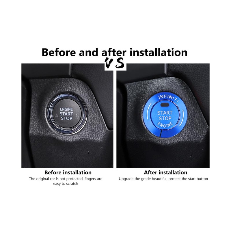 Engine Start Push Button Cover Trim,2pcs Engine Start Stop Button