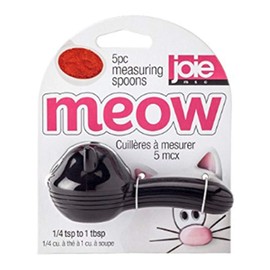 Joie Kitchen Gadgets 067742-125002 Meow cat Measuring Spoon, Mixed, Black/White