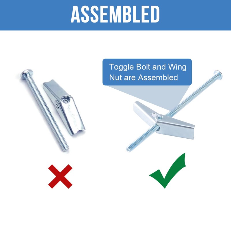 HROMIGRY 1/4"x4" Toggle Bolts (60 Pcs) 1/4 inch Wall Anchors