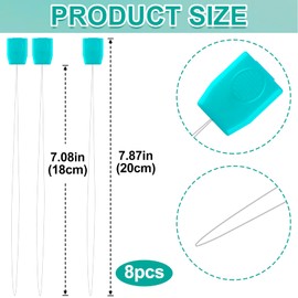 Pndeyo 8pcs 7.87" Long Punch Needle Threaders, Punch Needle Threading Tool, Stitching Needle Threader Sewing Accessories for Embroidery Cross Stitch DIY Crafts