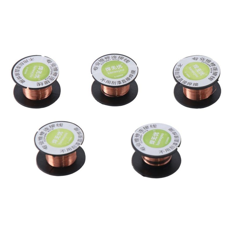 Fudeshe Enameled Copper Wire 5pcs 0.1mm Thickness Magnet Winding Wire