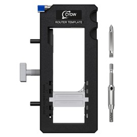 Door Hinge Jig, Door Hinge Mortiser, Router Template Fits for Door Hinges Kit Fits 3” to 5” Length and 1/4” or 5/8” Thickness, Black
