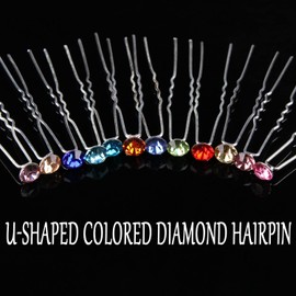 KINDOYO Rhinestone Hair Clips - Bridal Wedding Hair Bun Pins U-Shaped Hair Pins Hair Styling Clip for Women Girls Brides - White (Pack of 30)