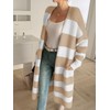 Saodimallsu Womens Striped Long Cardigan Sweaters Open Front Oversized Chunky