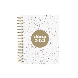 Collins Scandi 2025 Diary - A5 Week to View Journal - Light Blue - (E-PW53.57-25) - Weekly Planner with Hardback Wiro-Bound Covers and Recycled Paper