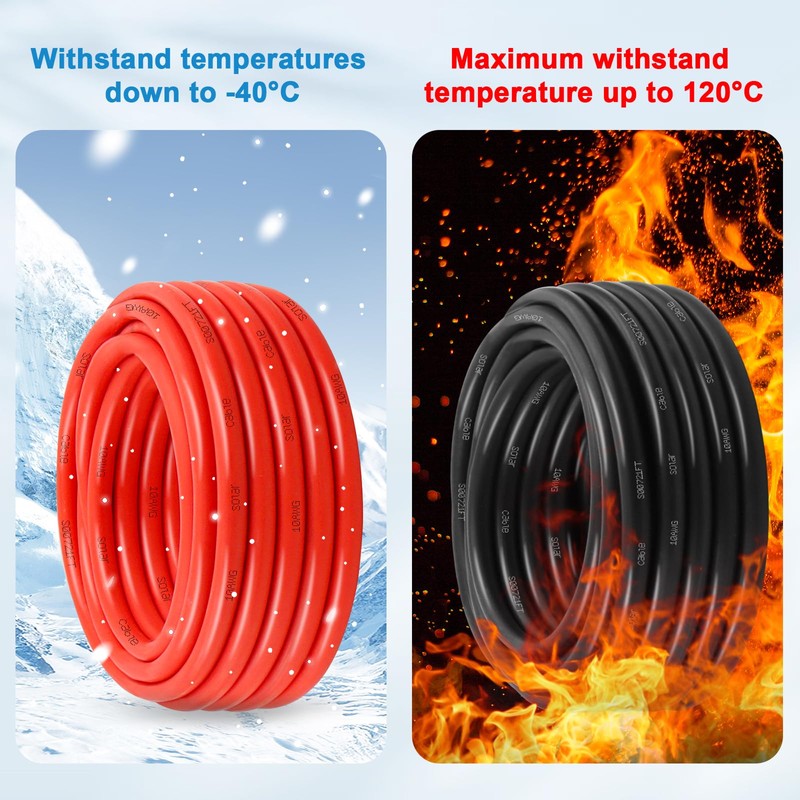 MOOKEERF Solar Panel Wire 10 AWG(6mm²) - Solar Extension Cable