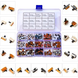 Keszoox Slide Switch Mini Micro PCB Panel Slide Switch 2Pin 3Pin 4Pin ON/Off ON/Off/ON Switch Breadboard Electronic DIP SlideSwitch (KS-Slide-Switch)