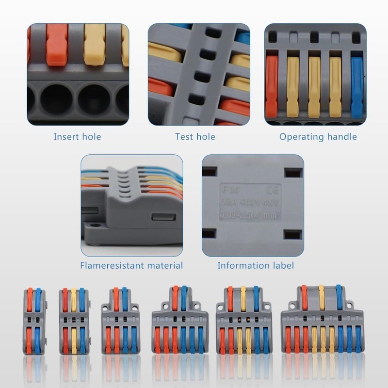 SYYQSIYU 54 Pcs Lever Wire Connectors Quick Wiring Lever Nuts,