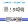 PATIKIL 1/8G x 4mm 304 Stainless Steel Compression Tube Fitting,