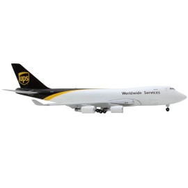 DCD Boeing 747-400F Diecast Model Airplane 1/400 Scale White Brown Resin Toy UPS Worldwide Services Commercial Aircraft by