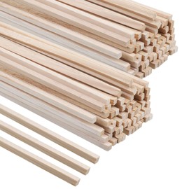 Menkxi 480 Pcs Balsa Wood Sticks 1/8 x 1/8 x 12 Inch Wood Strips Hardwood Square Wooden Craft Dowel Unfinished Balsa Wooden Sticks for Crafts DIY Projects Models Making Supplies