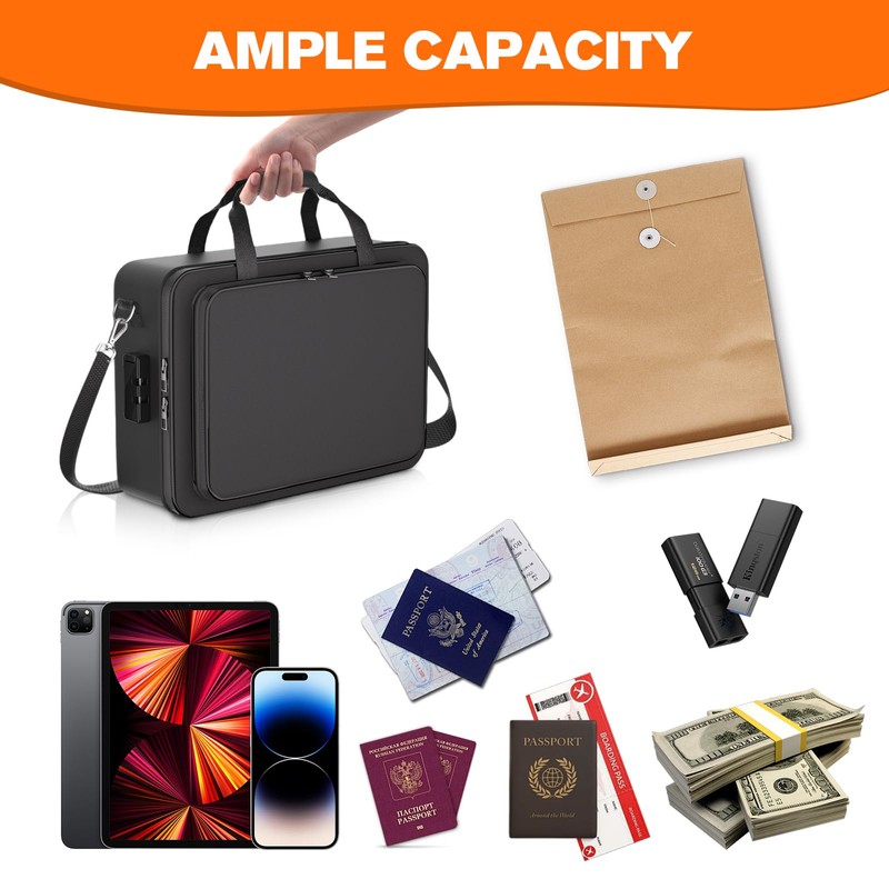 5500°F Fireproof Document Box, Fire Proof Safe For Home Documents,