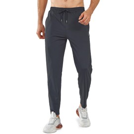 NORTHYARD Men’s Athletic Track Pants Sweatpants with Zipper Pockets Workout Gym Jogger Pants Open Bottom Darkgrey 3XL