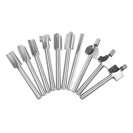 Saiper 10pcs Shank HSS Carpentry Router Bits 1/8 Inch(3mm) Shank Engraving Bits Fit for Dremel Foredom Rotary Tools Set for Edge Treatment Grooving Wood Deburring Engraving and Milling