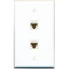 RiteAV 1 Gang 2 Port Cat6 Wall Plate - White