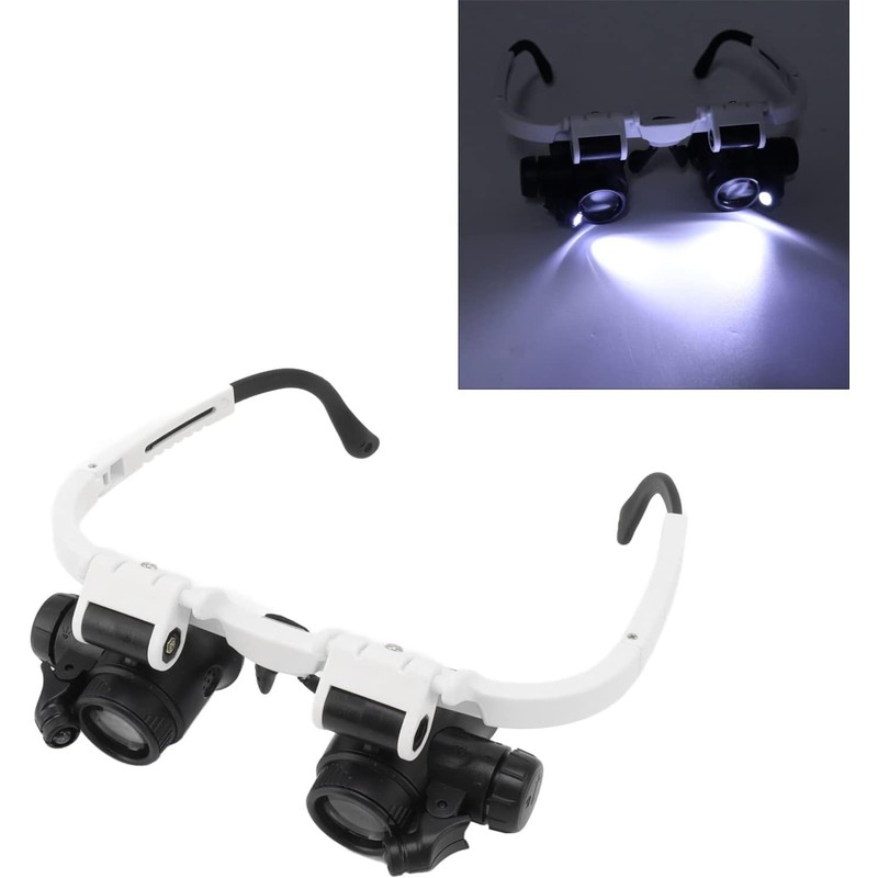 Fdit Lupa de Cabeza con Luces LED 8X 15X 23X