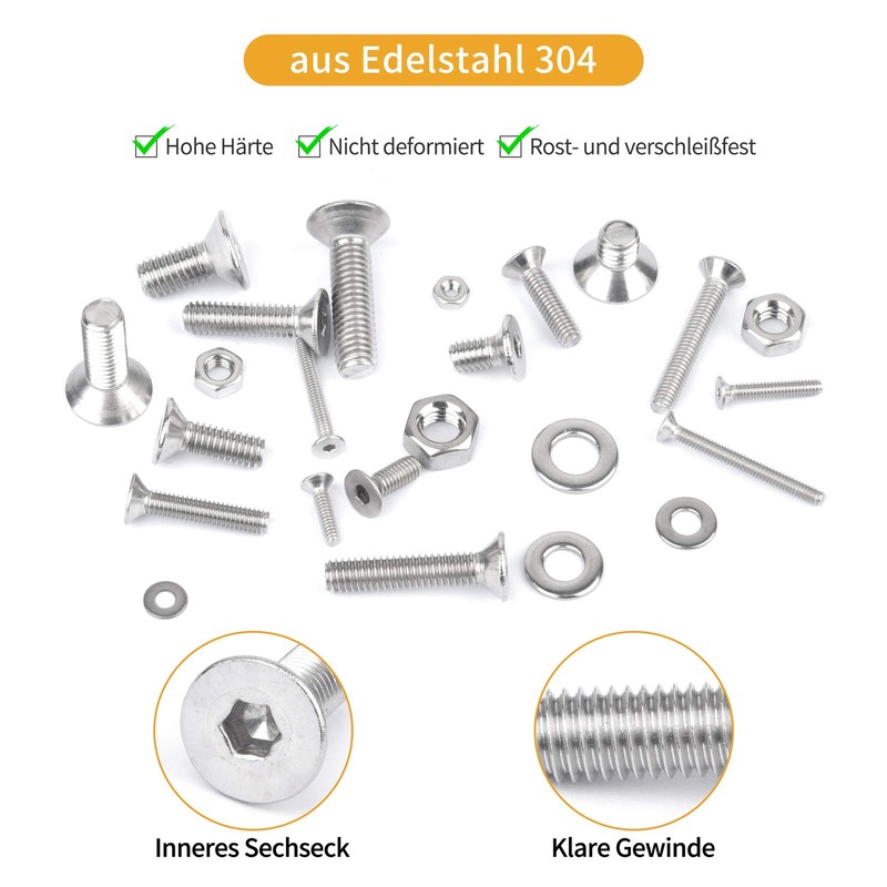 VIGRUE 940-Piece Screw Set, M2 / M3 / M4 /