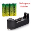 SkyWolfEye 4pcs SkyWolfEye 14500 Battery Rechargeable 3.7V 1200mAh Cell +USA