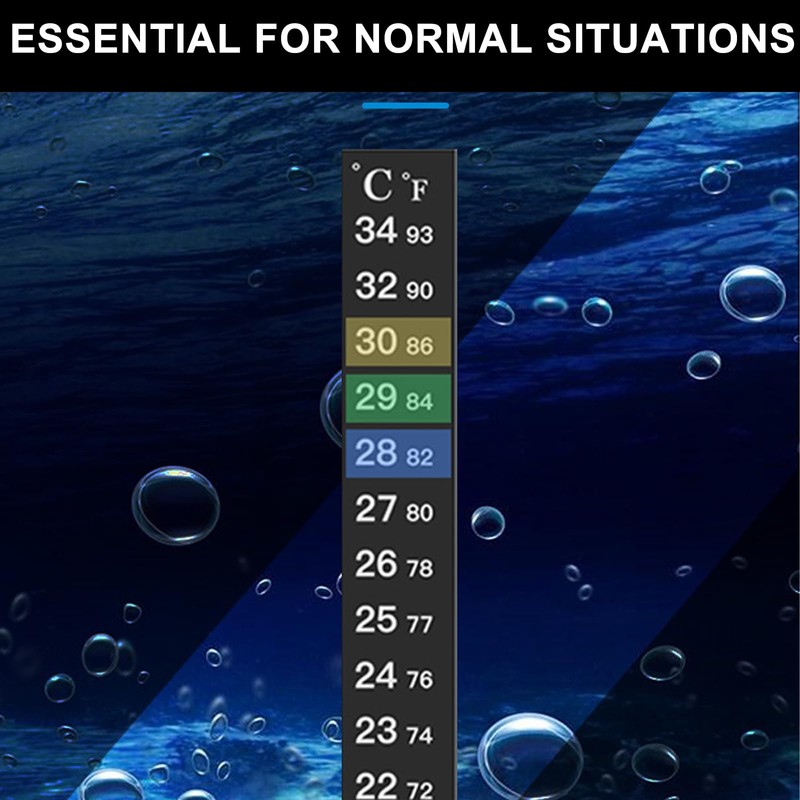 4PCS Aquarium Thermometer Strips – LCD Stick-On Temperature Gauge for