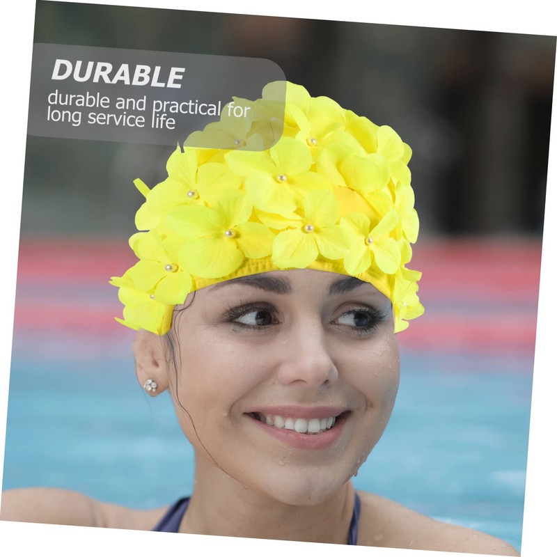 Totority Women's Floral Swim Cap for Women Hat Cooler Stretchy