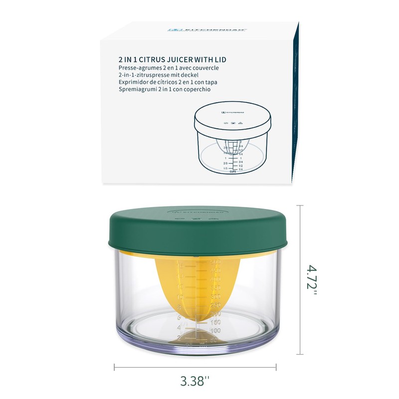 KITCHENDAO 2 in 1 Lemon Orange Citrus Juicer with lid