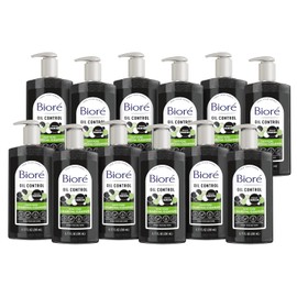 Biore Deep Pore Charcoal Face Wash, Daily Facial Cleanser for Dirt & Makeup Removal, for Oily Skin, 6.77 Oz, Pack of 12