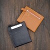 G.GAGLIANO Crocodile-Embossed Genuine Leather Bi-fold Wallet, Money Holder, Coin Purse,