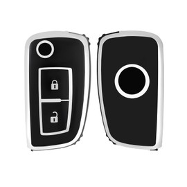 OFF WE GO Car Key Case Key Cover for Nissan Qashqai X-Trail Pulsar Juke Micra Murano Maxima Rogue Tiida Key Box Key Cover Protective Housing Black Silver