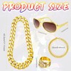 4-Piece Costume Set, Hip Hop Accessories Kit with Gold Necklace,